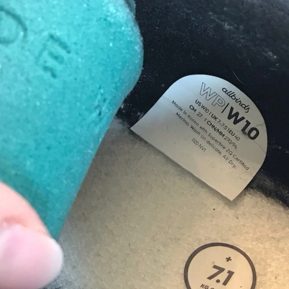 Allbirds Black Wool Pipers Sneakers Women’s size 10 - Picture 7 of 8